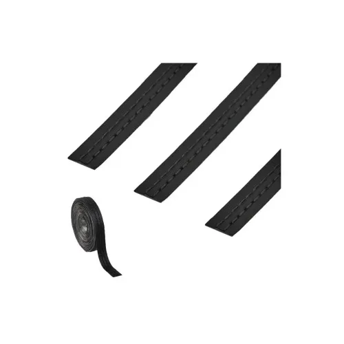 Banda autoadeziva imitatie piele neagra cu cusaturi diverse 2m — imaginea 3