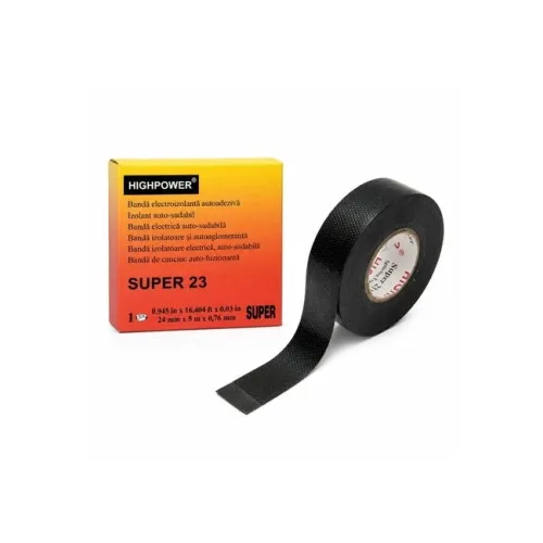 Banda autovulcanizanta electroizolanta din cauciuc 24 mm x 5 m Super 23 HighPower