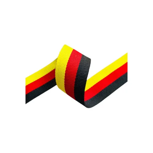 Banda centura siguranta auto poliester negru rosu galben latime 46mm rola 100m