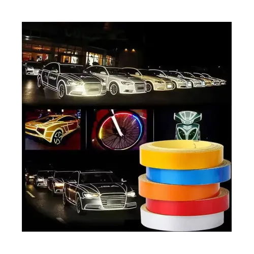 Banda decorativa jante auto 0.64 cm x 9.6 m culori multiple — imaginea 2