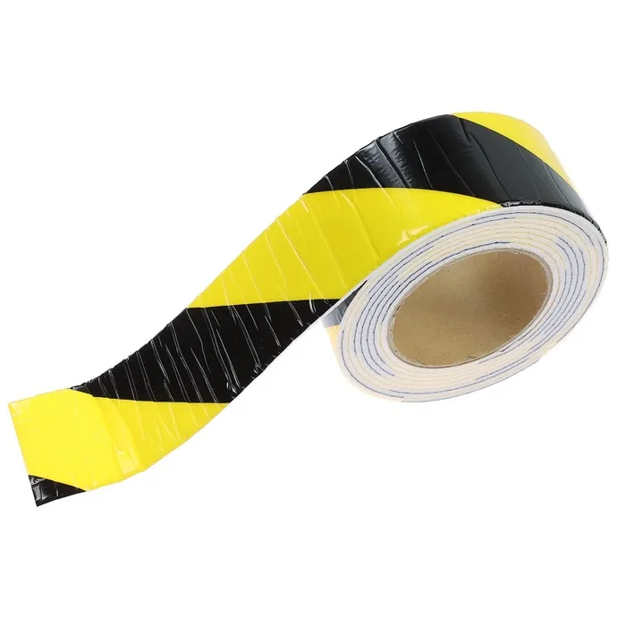 Banda delimitare moale YT-02, dungi negre / galbene, latime 60 mm, 3 m