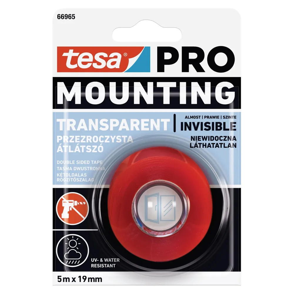 Banda dublu adeziva pentru montaj, tesa 66965, 5 m x 19 mm