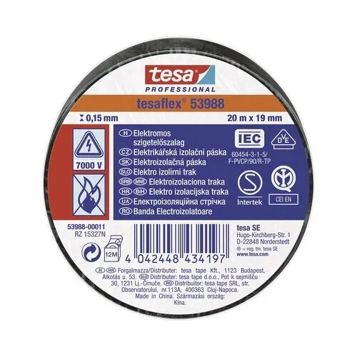 Banda electroizolatoare tesa neagra 19 mm x 20 m