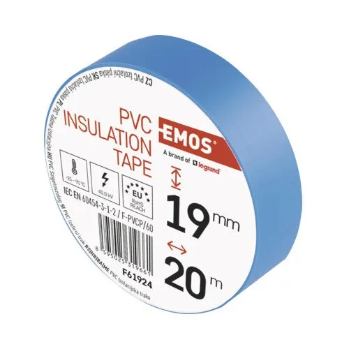 Banda izolatoare PVC Emos 19mm x 20m, galben, 40KV