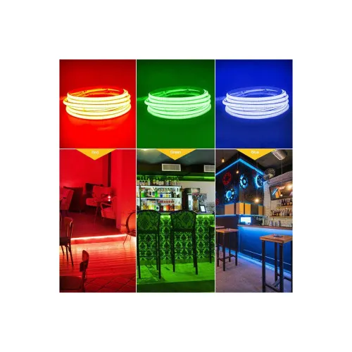 Banda led cob 3mm latime 5 metri 12w pe metru 12v pentru iluminare auto — imaginea 5