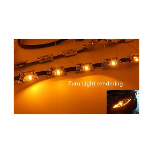 Banda LED DRL premium L1 52 cm alb-galben pentru faruri set 2 bucati — imaginea 5