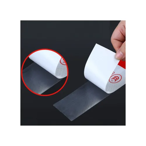 Banda reflectorizanta dreapta tip fagure culoare Alba-Rosie 5cmx25m — imaginea 4