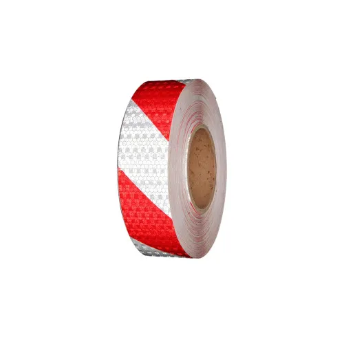 Banda reflectorizanta tip fagure culoare Alba-Rosie 5cmx25m