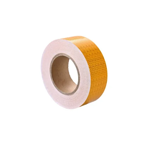 Banda reflectorizanta tip fagure culoare Galben 5cmx25m — imaginea 2