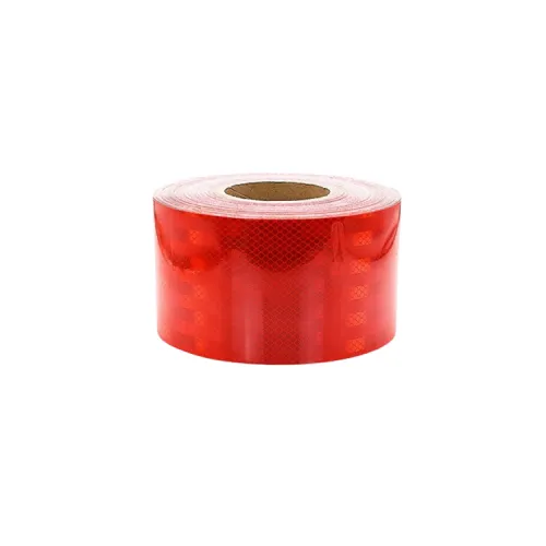 Banda reflectorizanta tip fagure rosie 10cm x 25m