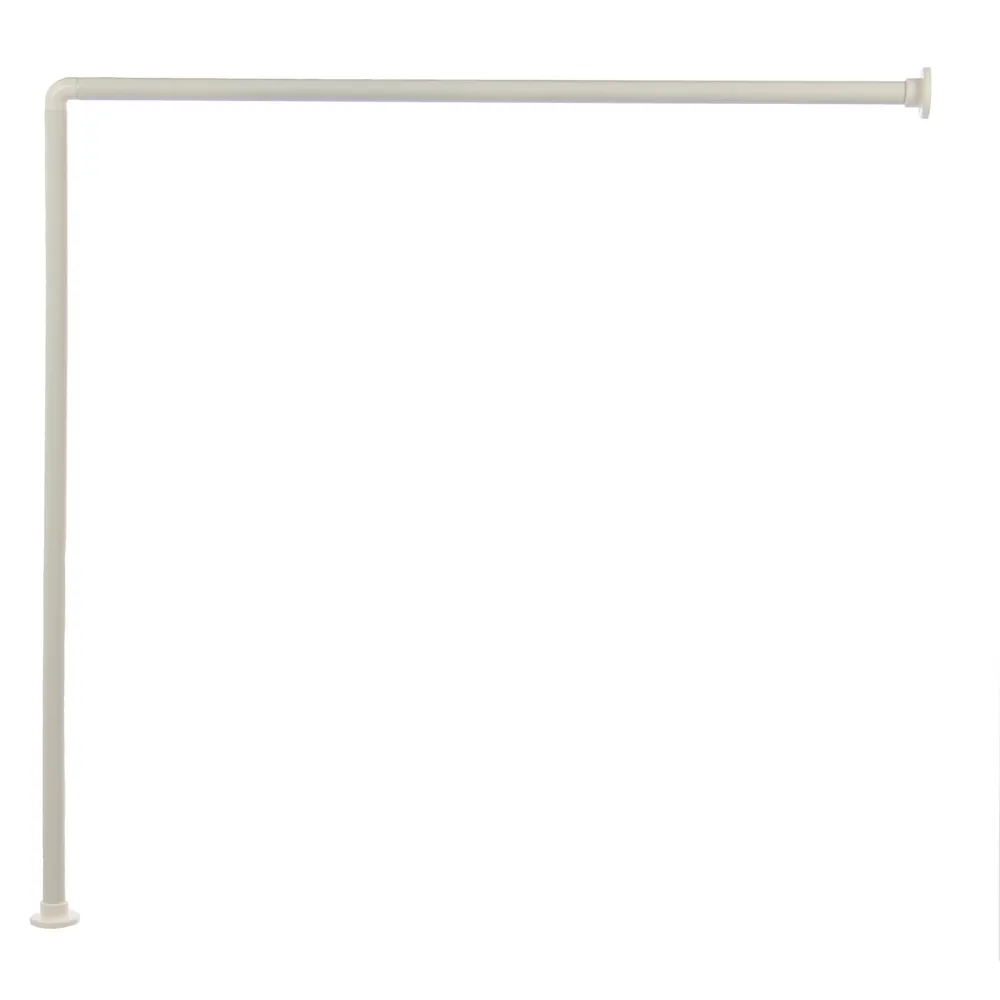 Bara perdea dus, metal, alb, inele incluse, 2248, 90 x 90 cm