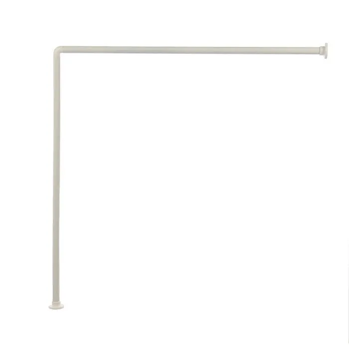 Bara perdea dus, metal, alb, inele incluse, 2248, 90 x 90 cm
