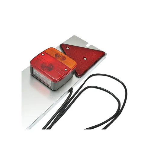 Bara remorca cu lampi spate multifunctionale, triunghiuri reflectorizante, mufa 7 pini, cablu 6m, 12V, 1m, universala, omologare E11 — imaginea 2