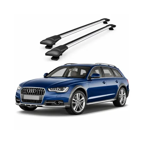 Bare portbagaj transversale auto aluminiu compatibile Audi A6 Allroad (C7) 2012-2018 96 cm