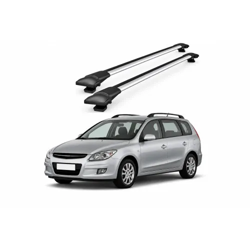 Bare portbagaj transversale auto aluminiu compatibile Hyundai Elantra Touring (Fd) combi 2007-2011 84-84 cm
