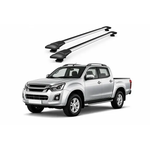 Bare portbagaj transversale auto aluminiu compatibile Isuzu D-Max (Rt85) cabina dubla 2016-2019 92-92 cm