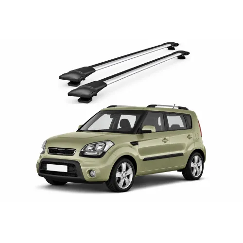 Bare portbagaj transversale auto aluminiu compatibile Kia Soul (Am) Hatchback 2009-2013 92-92 cm