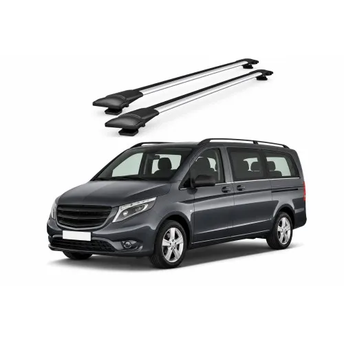 Bare portbagaj transversale auto aluminiu compatibile Mercedes Benz Vito Tourer (W447) MPV 2015-> 116-120 cm