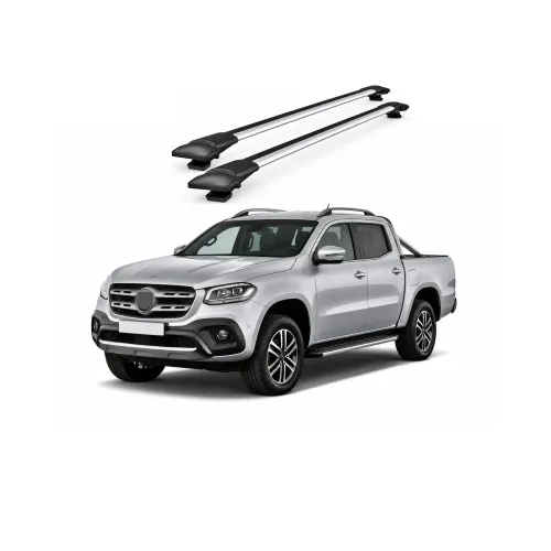 Bare portbagaj transversale auto aluminiu compatibile Mercedes Benz X-Class cabina dubla 2018-> 92-92 cm
