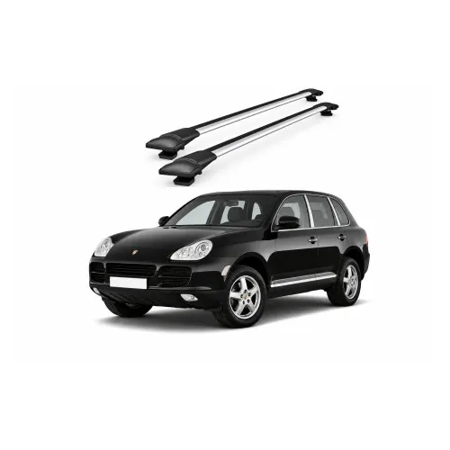 Bare portbagaj transversale auto aluminiu compatibile Porsche Cayenne (9PA E1) SUV 2002-2010 84-84 cm