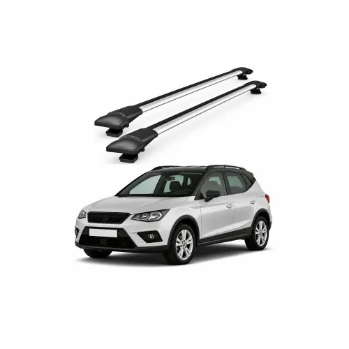 Bare portbagaj transversale auto aluminiu compatibile Seat Arona (KJ7) SUV 2017-> 80-88 cm