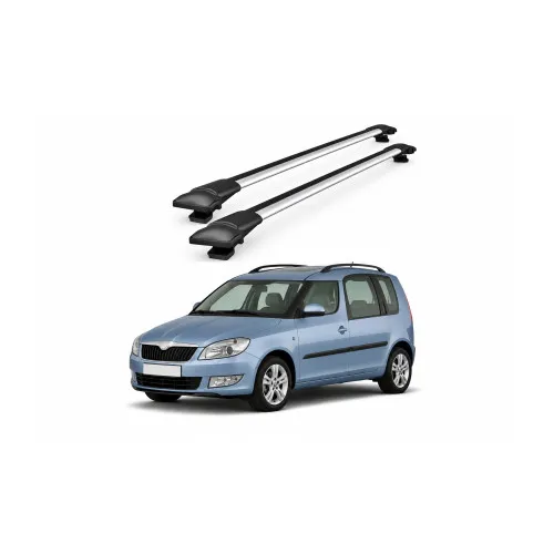 Bare portbagaj transversale auto aluminiu compatibile Skoda Roomster (5J) MPV 2006-2015 80-84 cm