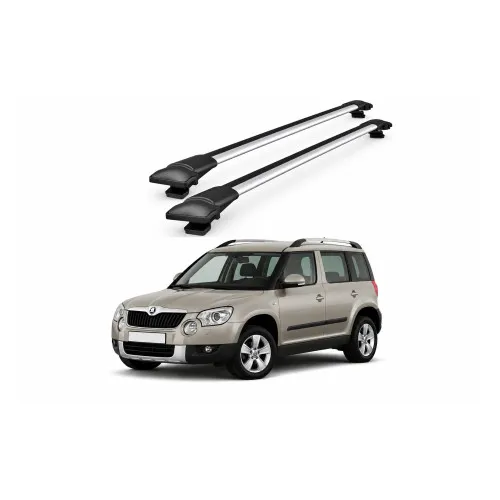 Bare portbagaj transversale auto aluminiu compatibile Skoda Yeti (5L) SUV 2009-2017 92-92 cm