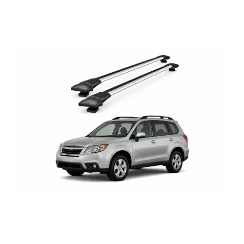 Bare portbagaj transversale auto aluminiu compatibile Subaru Forester (SJ) SUV 2013-2018 80-84 cm