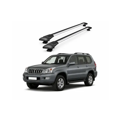 Bare portbagaj transversale auto aluminiu compatibile Toyota Land Cruiser Prado (J120) SUV 2002-2009 92-92 cm