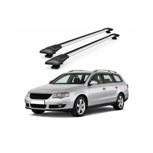 Bare portbagaj transversale auto aluminiu compatibile Volkswagen Passat Variant (B6) combi 2005-2010 80-88 cm