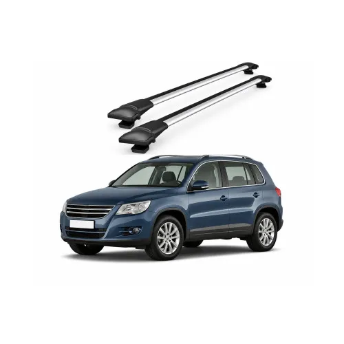 Bare portbagaj transversale auto aluminiu compatibile Volkswagen Tiguan 1 SUV 2007-2016 80-88 cm