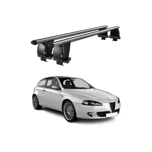 Bare transversale portbagaj auto aluminiu compatibile plafon neted Alfa Romeo 147 2000-2010 argintii sau negre Kit-101