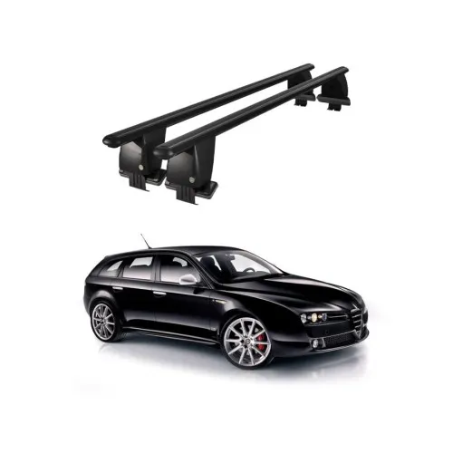 Bare transversale portbagaj auto aluminiu compatibile plafon neted Alfa Romeo 159 Sportcombi 2006-2013 argintii sau negre Kit-109 — imaginea 2