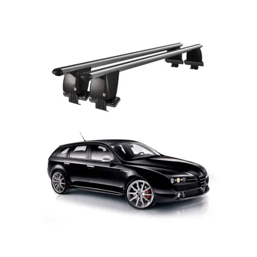 Bare transversale portbagaj auto aluminiu compatibile plafon neted Alfa Romeo 159 Sportcombi 2006-2013 argintii sau negre Kit-109
