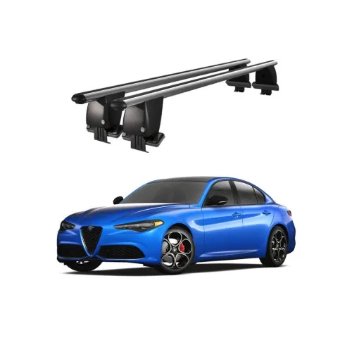 Bare transversale portbagaj auto aluminiu compatibile plafon neted Alfa Romeo Giulia 2016-> argintii sau negre Kit-109