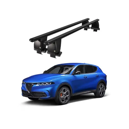 Bare transversale portbagaj auto aluminiu compatibile plafon neted Alfa Romeo Tonale 965 2022-> argintii sau negre Kit-101 — imaginea 2