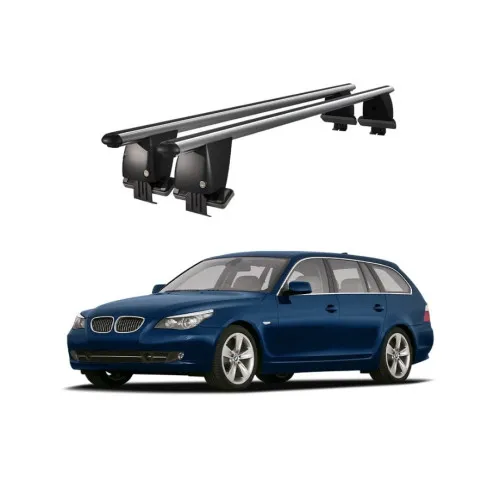 Bare transversale portbagaj auto aluminiu compatibile plafon neted BMW Seria 5 E61 Touring 2003-2010 argintii sau negre Kit-101