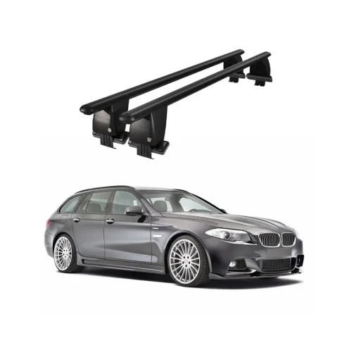 Bare transversale portbagaj auto aluminiu compatibile plafon neted BMW Seria 5 F11 Touring 2010-2016 argintii sau negre Kit-109 — imaginea 2