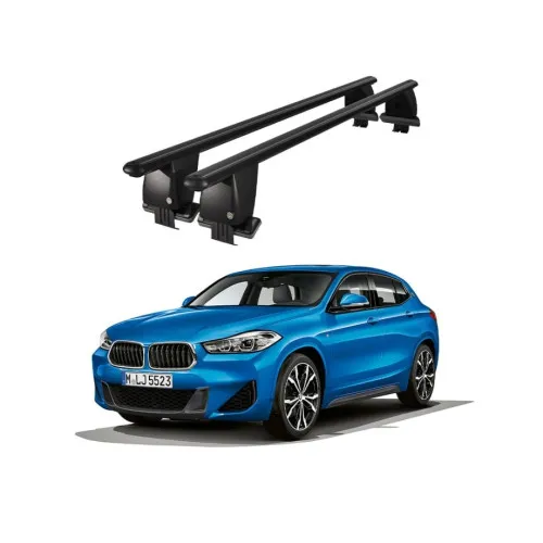 Bare transversale portbagaj auto aluminiu compatibile plafon neted BMW X2 F39 2018-> argintii sau negre Kit-101 — imaginea 2