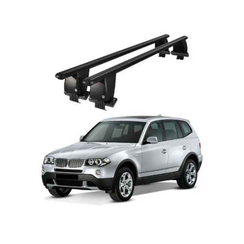 Bare transversale portbagaj auto aluminiu compatibile plafon neted BMW X3 E83 2004-2010 argintii sau negre Kit-103 — imaginea 2