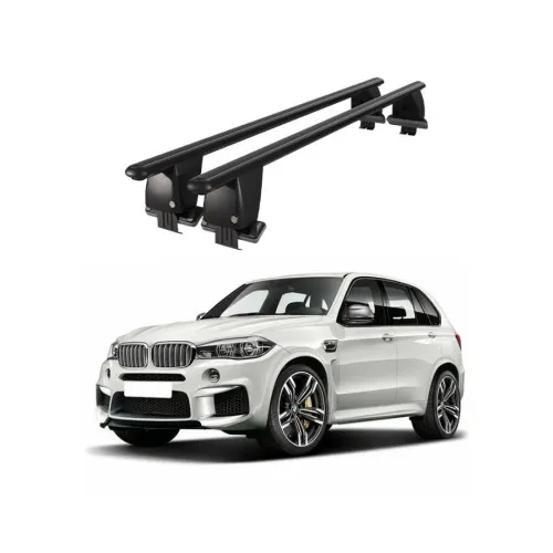 Bare transversale portbagaj auto aluminiu compatibile plafon neted BMW X5 F15 2013-2018 argintii sau negre Kit-101 — imaginea 2