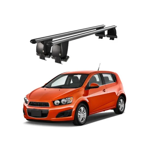 Bare transversale portbagaj auto aluminiu compatibile plafon neted Chevrolet Aveo T300 Hatchback 2012-2016 argintii sau negre Kit-101