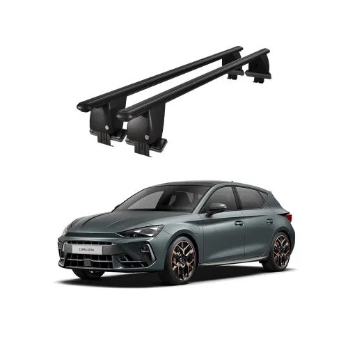 Bare transversale portbagaj auto aluminiu compatibile plafon neted Cupra Leon IV Mk4 2020-> argintii sau negre Kit-101 — imaginea 2