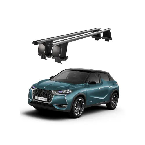 Bare transversale portbagaj auto aluminiu compatibile plafon neted DS 3 Crossback 2018-> argintii sau negre Kit-107
