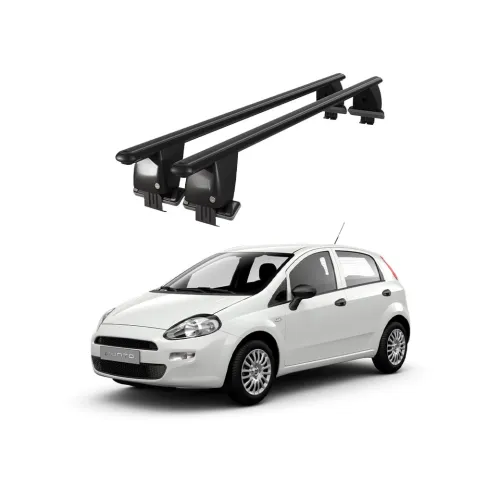 Bare transversale portbagaj auto aluminiu compatibile plafon neted Fiat Grande Punto 199 2005-2012 argintii sau negre Kit-101 — imaginea 2