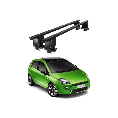 Bare transversale portbagaj auto aluminiu compatibile plafon neted Fiat Punto III 199 2012-2018 argintii sau negre Kit-101 — imaginea 2