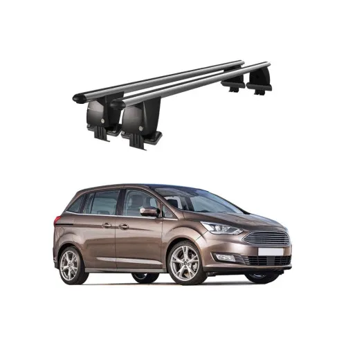 Bare transversale portbagaj auto aluminiu compatibile plafon neted Ford C-Max II 2010-2019 argintii sau negre Kit-102