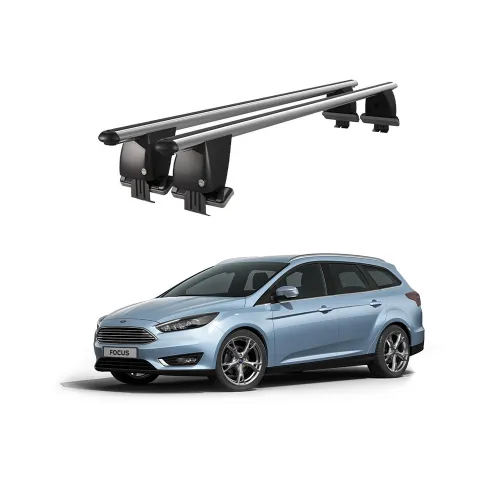 Bare transversale portbagaj auto aluminiu compatibile plafon neted Ford Focus III Combi 2011-2018 argintii sau negre Kit-103