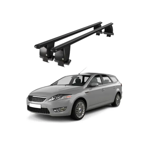 Bare transversale portbagaj auto aluminiu compatibile plafon neted Ford Mondeo III Combi 2010-2014 argintii sau negre Kit-109 — imaginea 2