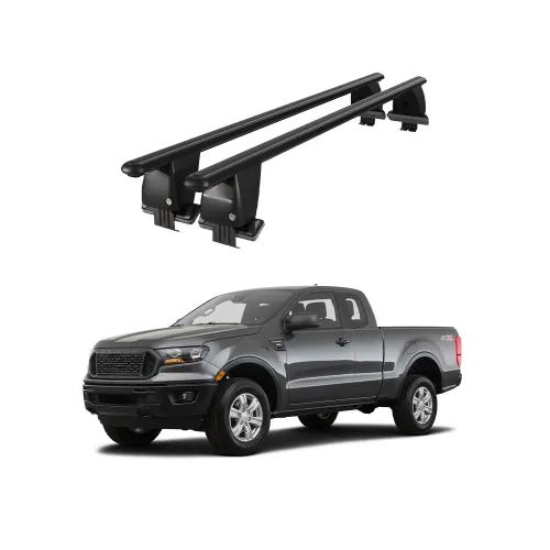 Bare transversale portbagaj auto aluminiu compatibile plafon neted Ford Ranger 2011-> argintii sau negre Kit-108 — imaginea 2